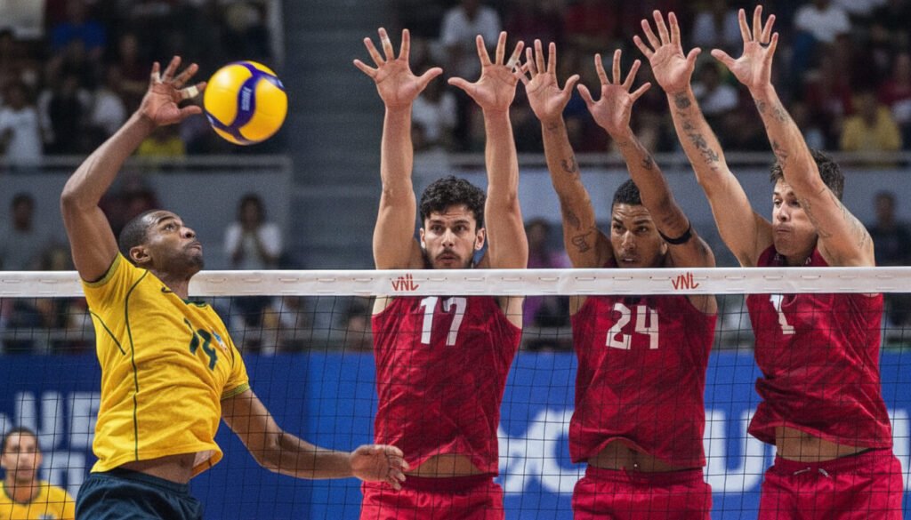 Derrota para os EUA complica a situação do Brasil na Liga das Nações de vôlei masculino