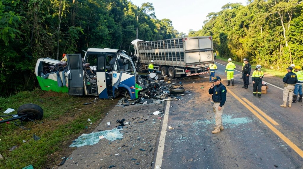 Acidente no Paraná: colisão frontal na Br-373 resulta em 23 mortos e 5 feridos