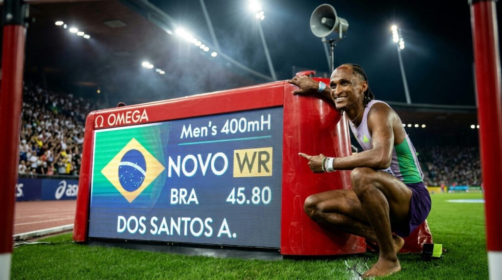 Alison dos Santos reescreve a história com recorde mundial nos 400m com barreiras