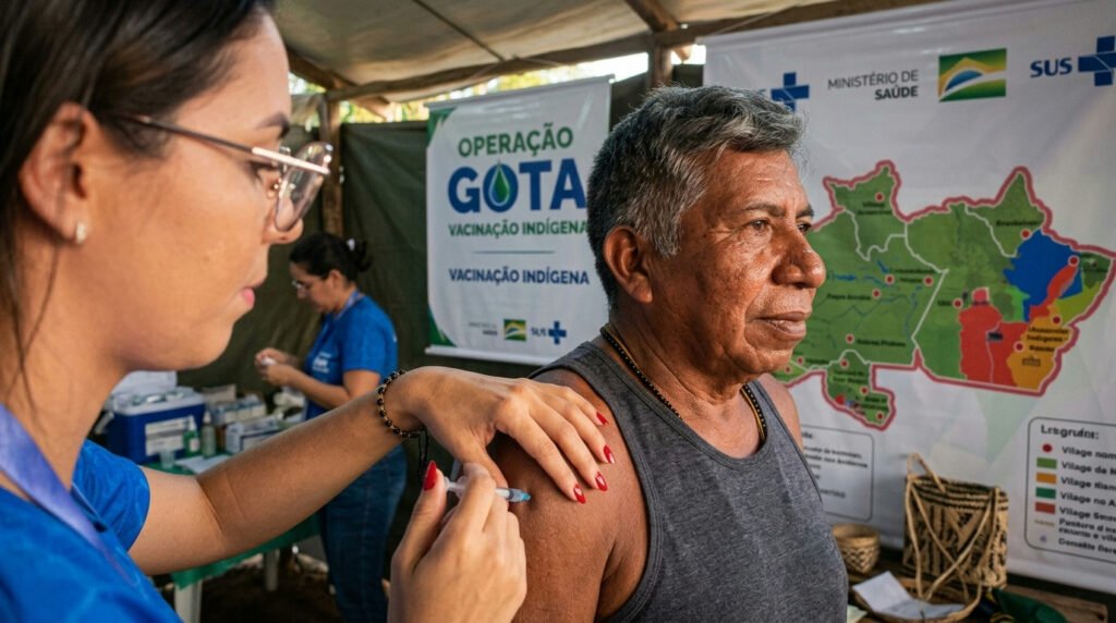 Operação Gota expande vacinação em comunidades indígenas da Amazônia