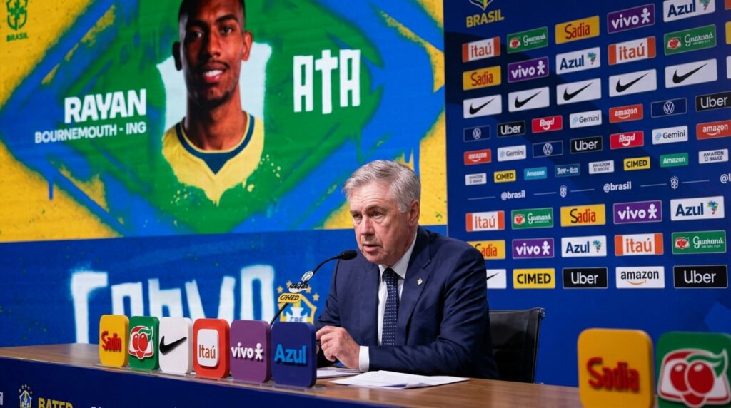 Ancelotti renova seleção brasileira e convoca 26 jogadores para amistosos internacionais