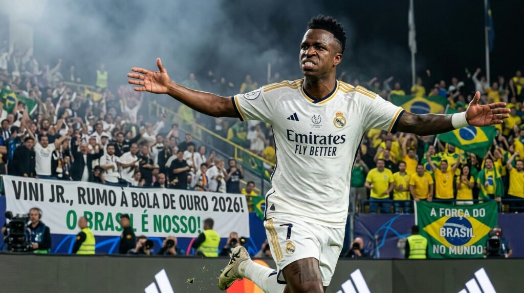 Três brasileiros, incluindo Vinicius Júnior, disputam o prestigiado Bola de Ouro de 2026