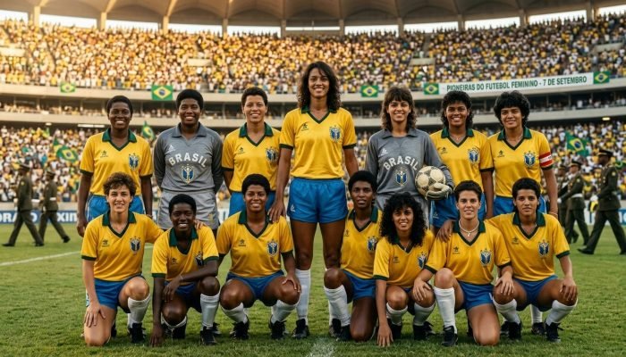 Pioneiras do futebol feminino recebem homenagem no 7 de Setembro
