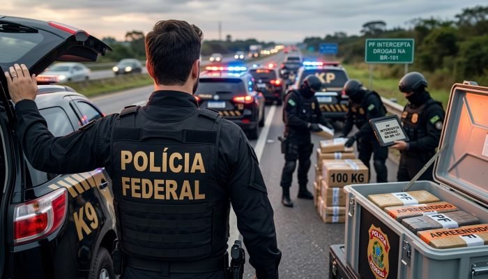 Polícia Federal intercepta 100 kg de maconha na Br-101 com destino ao Complexo do Alemão