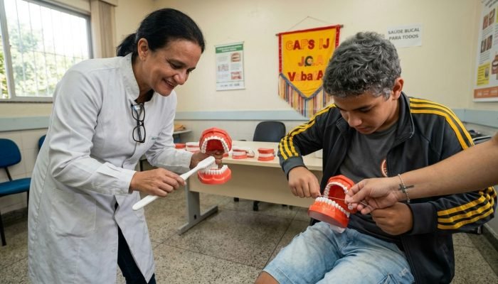 Saúde bucal chega aos grupos terapêuticos do CAPS Infantojuvenil em Jabaeté