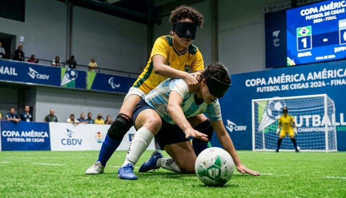 Seleção feminina de futebol de cegas do Brasil garante prata na Copa América após final disputada