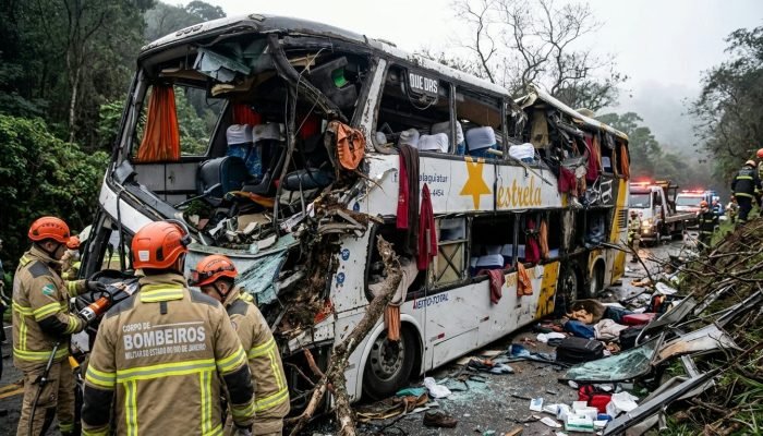 Tragédia na Br-040: tombamento de ônibus em Petrópolis deixa dez vítimas fatais, todas mulheres